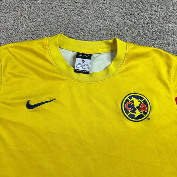 Club America Aguilas Jersey Mens Medium Yellow Black Soccer Futbol Read - Picture 2 of 16